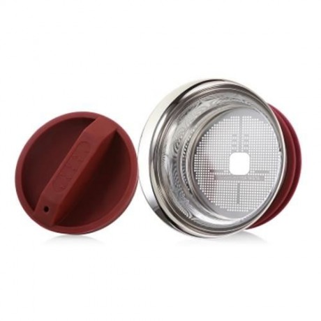 TRAVEL HIKING TEA FILTER GLASS BOTTLE SET WITH PORTABLE BAG (SILVER AND RED)
