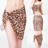 GOSSAMER PRINTED BEACH SARONG WRAP SCARF (LEOPARD PRINT PATTERN)