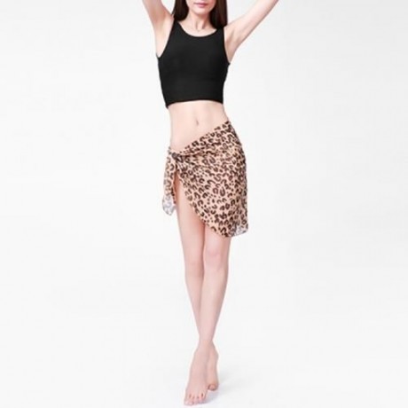 GOSSAMER PRINTED BEACH SARONG WRAP SCARF (LEOPARD PRINT PATTERN)
