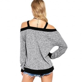 COLD SHOULDER COLOR BLOCK T-SHIRT (GRAY)