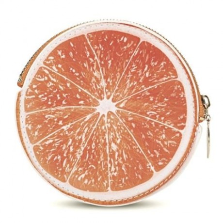 GUAPABIEN FUNNY WOMEN ZIPPER PU LEATHER FRUIT COIN PURSE (ORANGE)