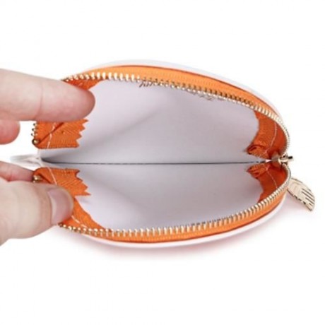 GUAPABIEN FUNNY WOMEN ZIPPER PU LEATHER FRUIT COIN PURSE (ORANGE)
