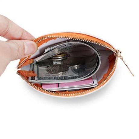 GUAPABIEN FUNNY WOMEN ZIPPER PU LEATHER FRUIT COIN PURSE (ORANGE)