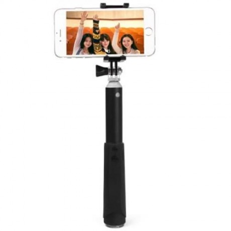 BLUETOOTH V3.0 REMOTE CONTROL CAMERA SHUTTER SELFIE MONOPOD WITH PHONE CLIP STAND (BLACK)