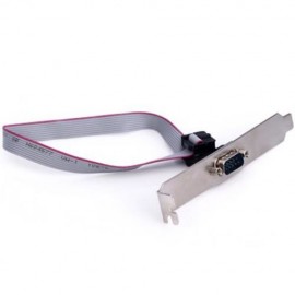 EP-079 RS232 SERIAL COM PORT DB-9 MALE TO 10 PIN IDC SOCKET CABLE WITH PCI BRACKET (GRAY)