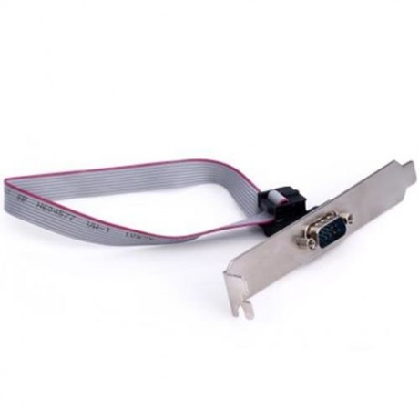 EP-079 RS232 SERIAL COM PORT DB-9 MALE TO 10 PIN IDC SOCKET CABLE WITH PCI BRACKET (GRAY)