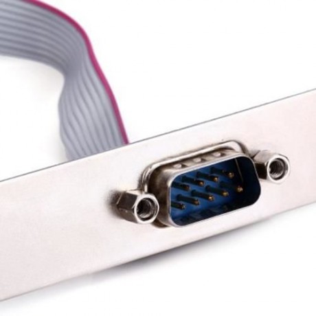 EP-079 RS232 SERIAL COM PORT DB-9 MALE TO 10 PIN IDC SOCKET CABLE WITH PCI BRACKET (GRAY)