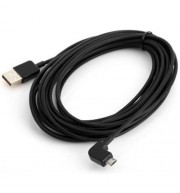 U2-306 5M LEFT ANGLE 90 DEGREES MICRO USB MALE TO USB DATA CHARGING SYNC CABLE (BLACK)