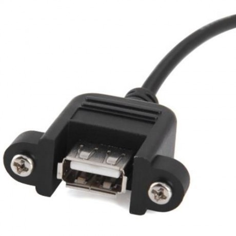 U2-020 2M USB2.0 MALE TO FEMALE EXTENSION CABLE WITH PANEL MOUNT SCREW (BLACK)