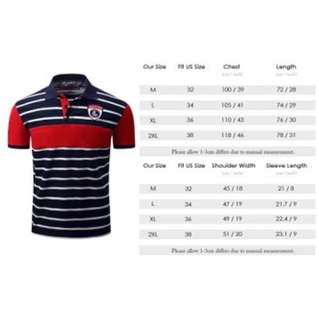 COLOR BLOCK PANEL STRIPE EMBROIDERED POLO T-SHIRT (DEEP BLUE)