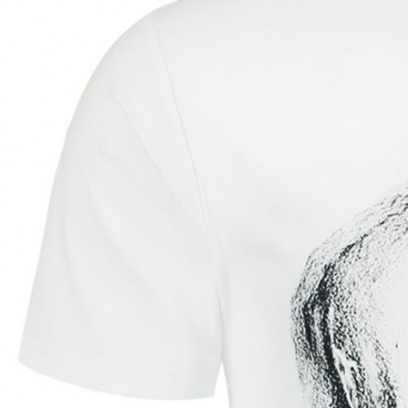 FLOWERS AND SKULL PRINTED SHORT SLEEVE T-SHIRT (WHITE)