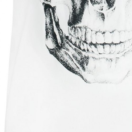 FLOWERS AND SKULL PRINTED SHORT SLEEVE T-SHIRT (WHITE)