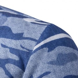 TURNDOWN COLLAR CAMOUFLAGE DENIM SHIRT (LIGHT BLUE)
