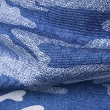 TURNDOWN COLLAR CAMOUFLAGE DENIM SHIRT (LIGHT BLUE)