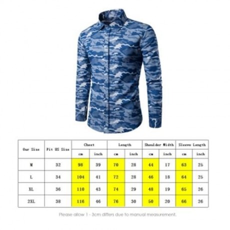 TURNDOWN COLLAR CAMOUFLAGE DENIM SHIRT (LIGHT BLUE)
