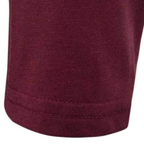 CREW NECK PU LEATHER APPLIQUE PANEL DESIGN T-SHIRT (BLACK)