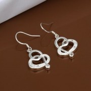 PAIR OF STYLISH CHIC WOMEN'S RHINESTONE OPENWORK HEART PENDANT EARRINGS (WHITE)