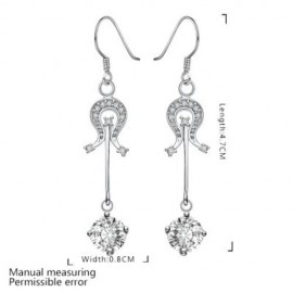 PAIR OF STYLISH CHIC WOMEN'S RHINESTONE DRIP PENDANT EARRINGS (WHITE)