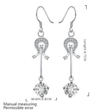 PAIR OF STYLISH CHIC WOMEN'S RHINESTONE DRIP PENDANT EARRINGS (WHITE)