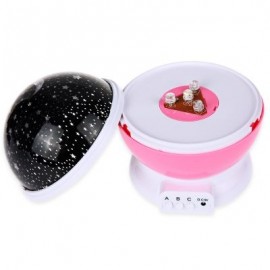 3 Modes LED Rotating Projection Lamp (PINK)