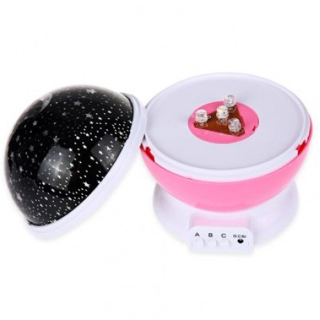 3 Modes LED Rotating Projection Lamp (PINK)