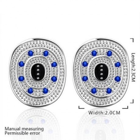 PAIR OF CHIC WOMEN'S BEAD EMBELLISHED EARRINGS (BLUE)