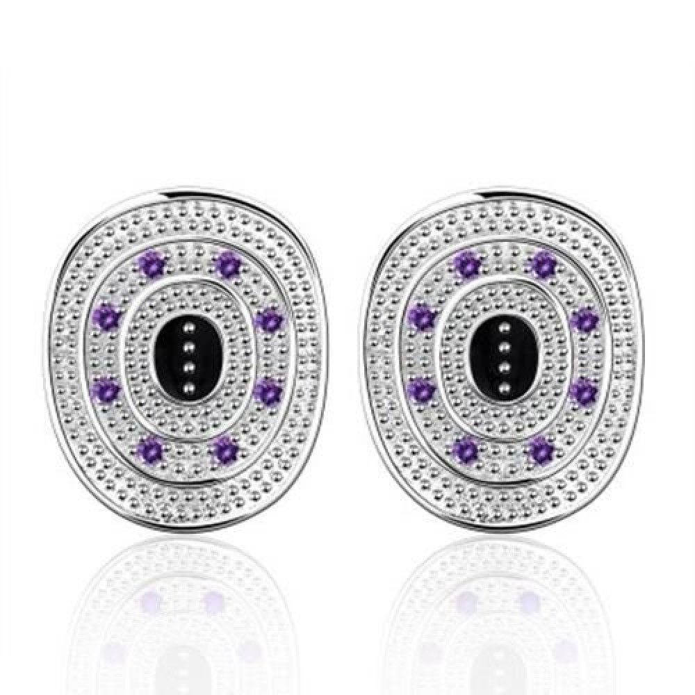 PAIR OF CHIC WOMEN'S BEAD EMBELLISHED EARRINGS (PURPLE)
