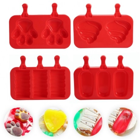 DIY Silicone Ice Cream Mold Dessert Tool (RED)