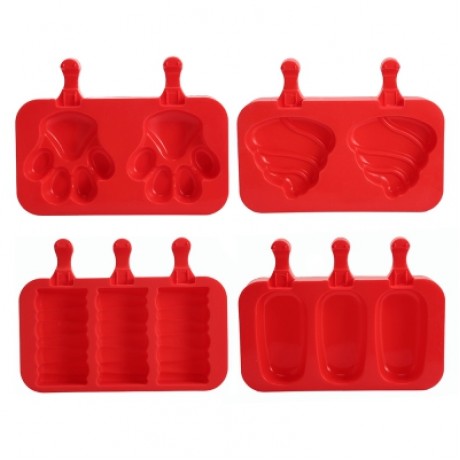 DIY Silicone Ice Cream Mold Dessert Tool (RED)
