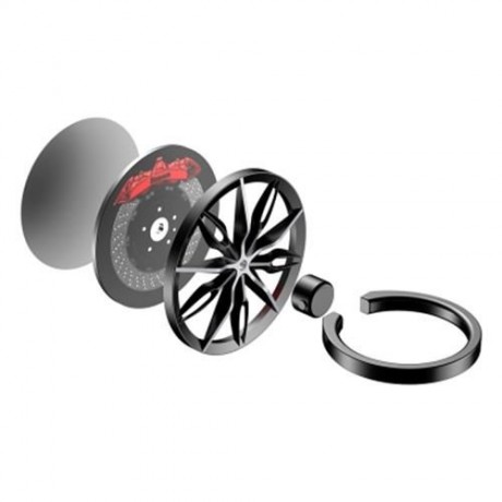 BASEUS 10 PIECES WHEEL RING BRACKET FINGER GRIP PHONE HOLDER (BLACK   SILVER)