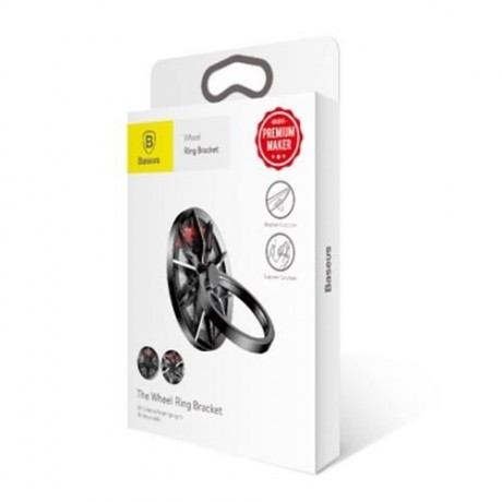 BASEUS 10 PIECES WHEEL RING BRACKET FINGER GRIP PHONE HOLDER (BLACK   SILVER)