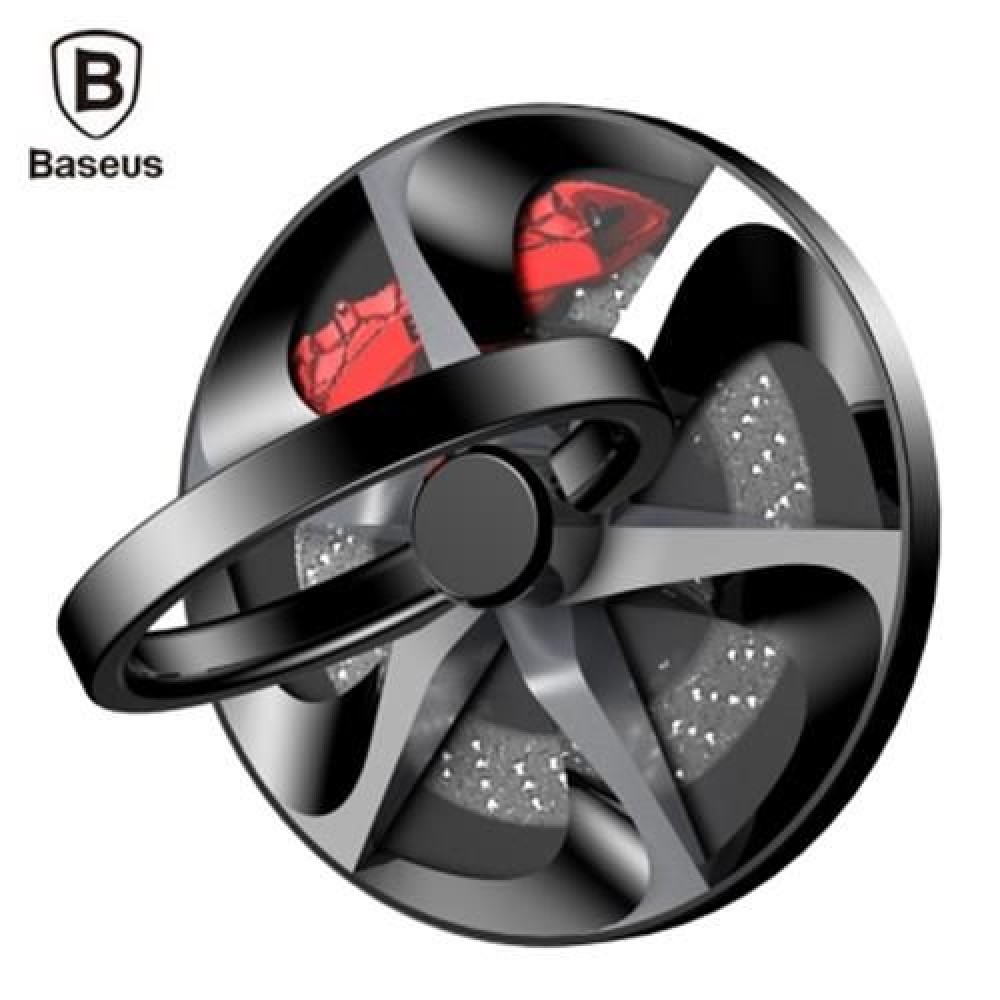 BASEUS 6 PIECES WHEEL RING BRACKET FINGER GRIP PHONE HOLDER (BLACK   SILVER)