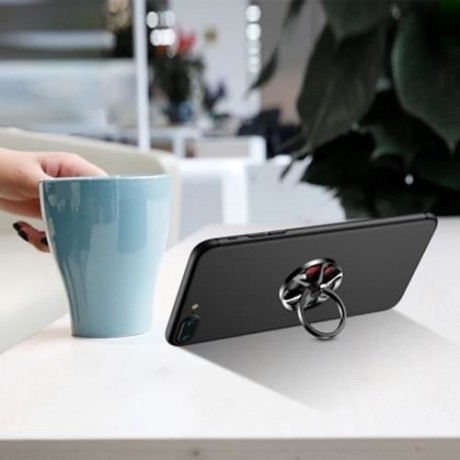 BASEUS 6 PIECES WHEEL RING BRACKET FINGER GRIP PHONE HOLDER (BLACK   SILVER)