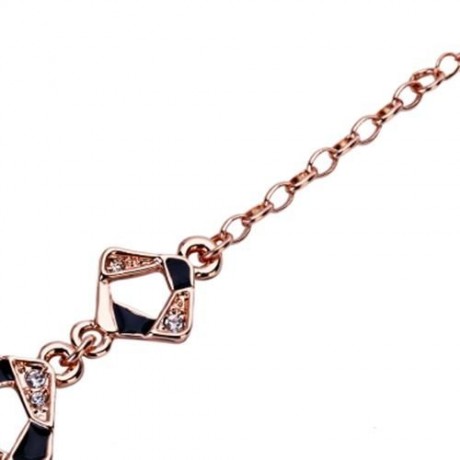 TRENDY GEOMETRIC RHINESTONE PLATED WOMEN BRACELET (GOLDEN)