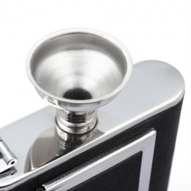 6OZ PORTABLE DUAL-PURPOSE STAINLESS STEEL FLAGON CIGARETTE CASE (SILVER AND BLACK)