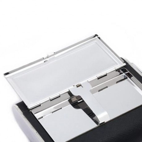 6OZ PORTABLE DUAL-PURPOSE STAINLESS STEEL FLAGON CIGARETTE CASE (SILVER AND BLACK)