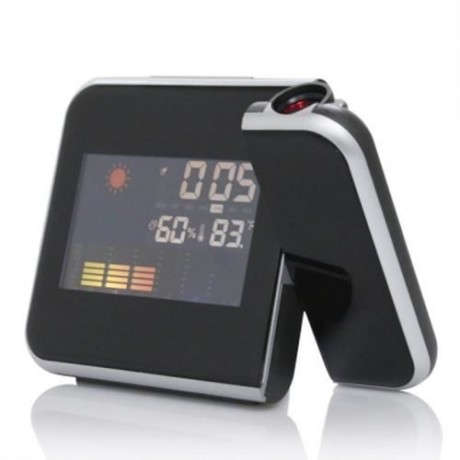 DIGITAL COLOR SCREEN PROJECTION TEMPERATURE ALARM CLOCK (BLACK)