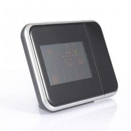 Digital Color Screen Projection Temperature Alarm Clock (BLACK)