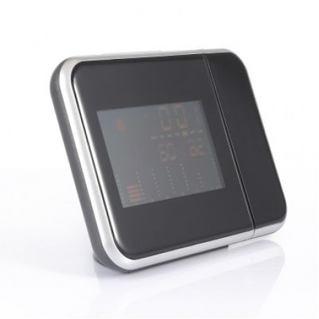 Digital Color Screen Projection Temperature Alarm Clock (BLACK)