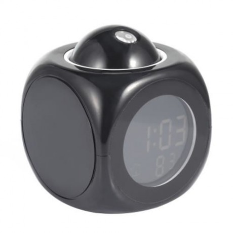LCD DIGITAL PROJECTION TEMPERATURE  ALARM CLOCK (BLACK)