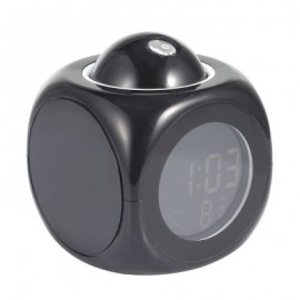 LCD Digital Projection Temperature  Alarm Clock (BLACK)