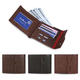 BAELLERRY MEN COIN POCKET PU LEATHER SHORT WALLET CARD HOLDER (ARMY GREEN)