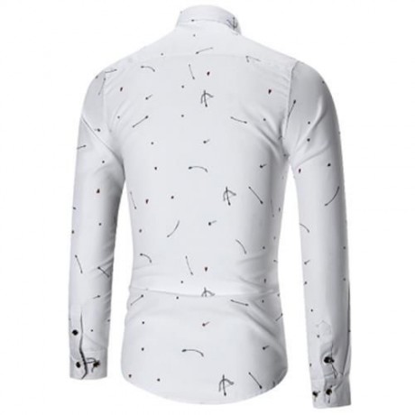 ARROW PRINTED BUTTON LONG SLEEVE SHIRT (WHITE)