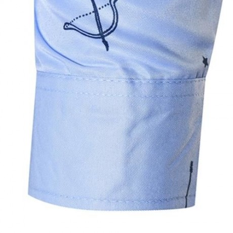ARROW PRINTED BUTTON LONG SLEEVE SHIRT (BLUE)