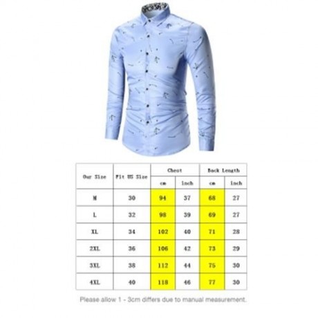 ARROW PRINTED BUTTON LONG SLEEVE SHIRT (BLUE)