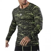 CAMOUFLAGE OPENWORK PANEL QUICK DRY GYM T-SHIRT (GREEN)