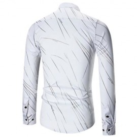 BUTTON UP LONG SLEEVE PRINTED SHIRT (WHITE)