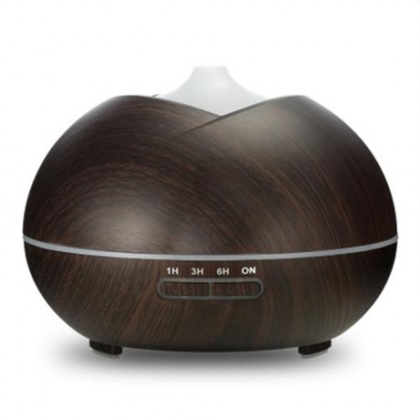450ML ESSENTIAL OIL DIFFUSER WOOD GRAIN HUMIDIFIER (WOODEN BLACK)