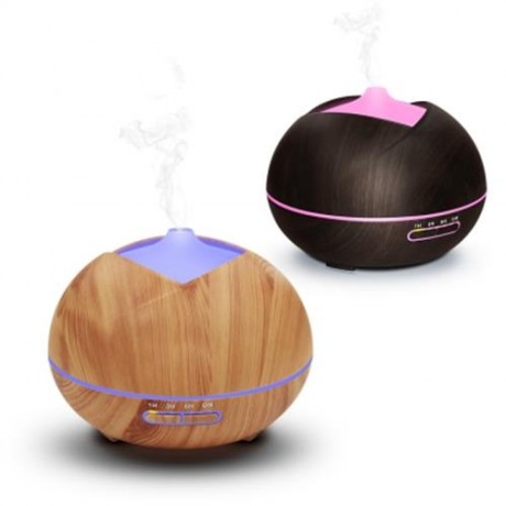 450ML ESSENTIAL OIL DIFFUSER WOOD GRAIN HUMIDIFIER (WOODEN BLACK)