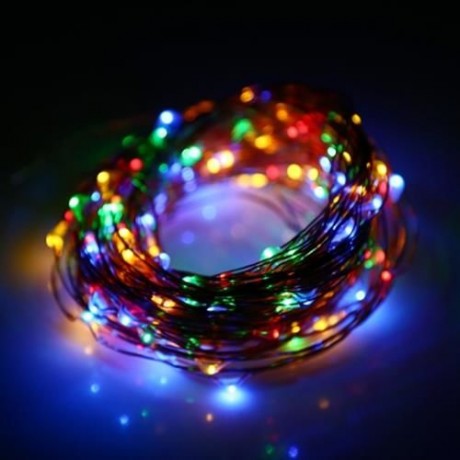 SOLAR POWERED WATERPROOF 200 LEDS COPPER STRING LIGHT (RGB COLOR)